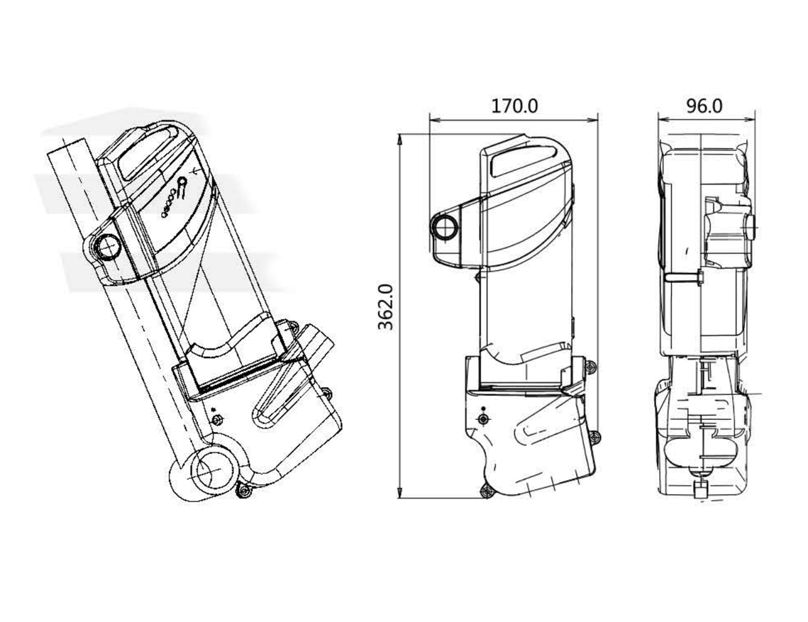 Cherry blossom No.1 E-bike battery-Size