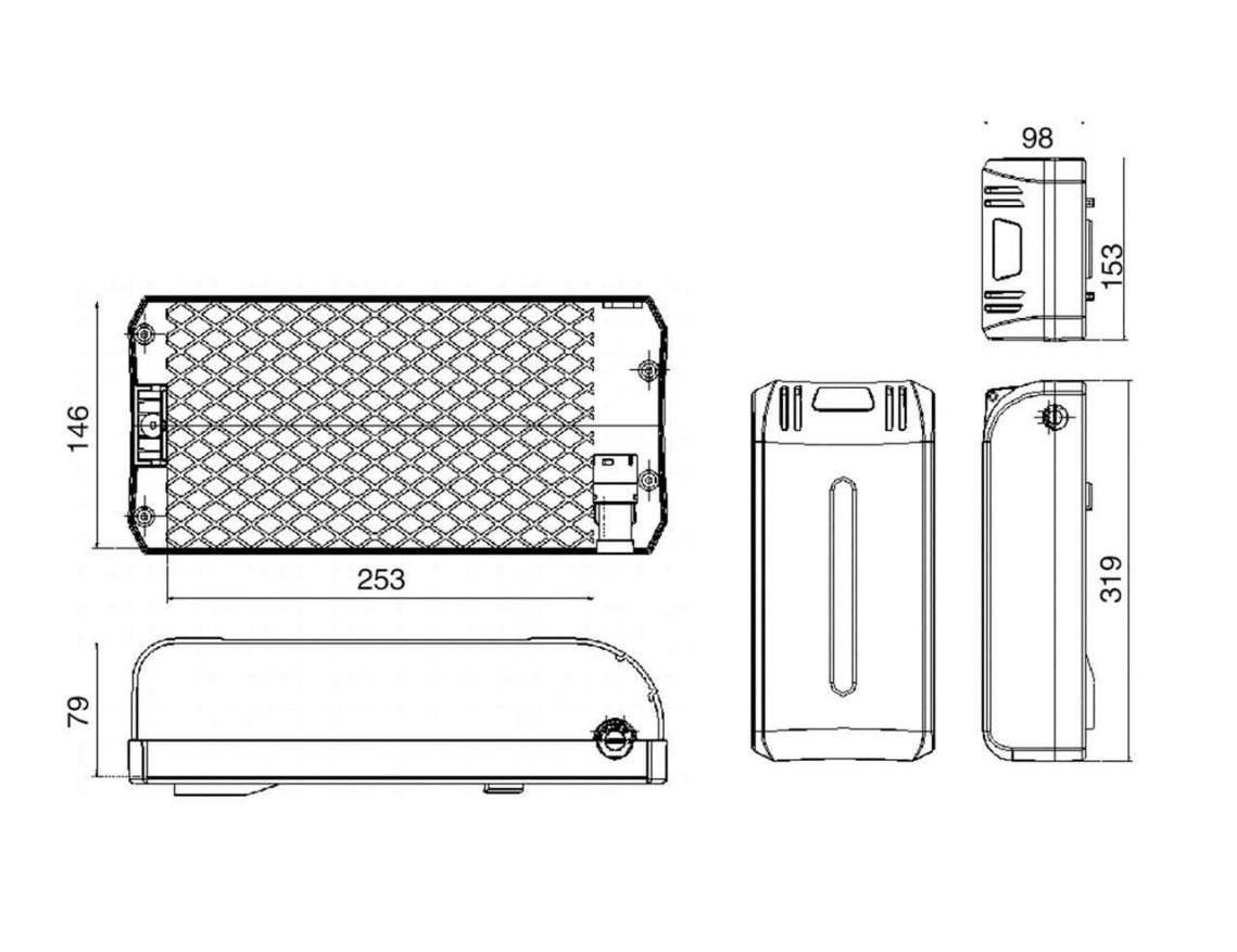 Dayijiabao E-bike lithium battery-Size