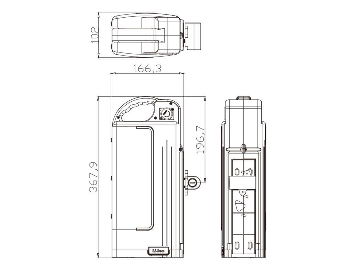 Golden Horse No.1 E-bike battery-Size