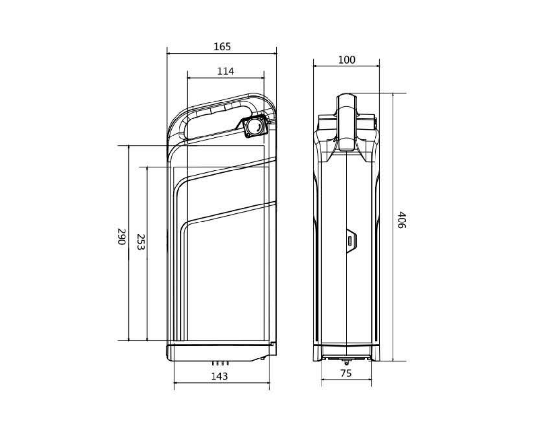 Longma No.2 E-bike battery-Size