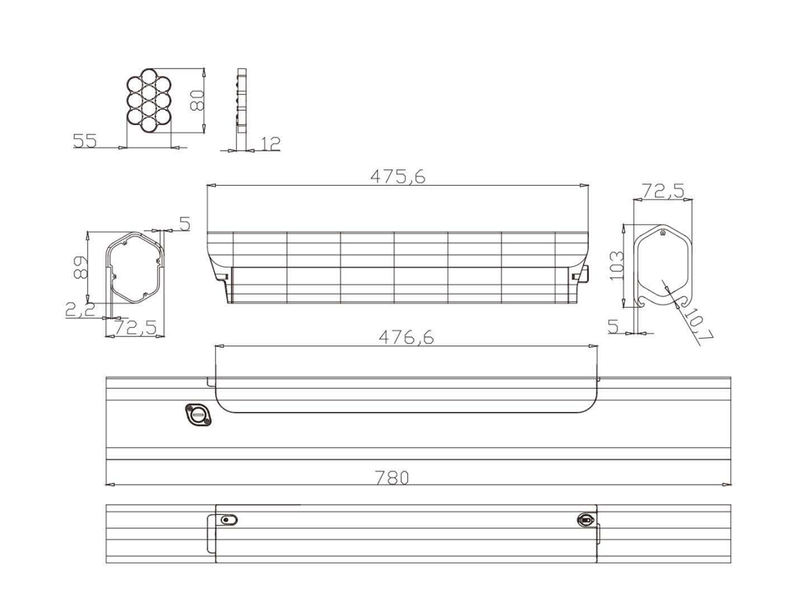 Nanyang No.3 E-bike battery-Size