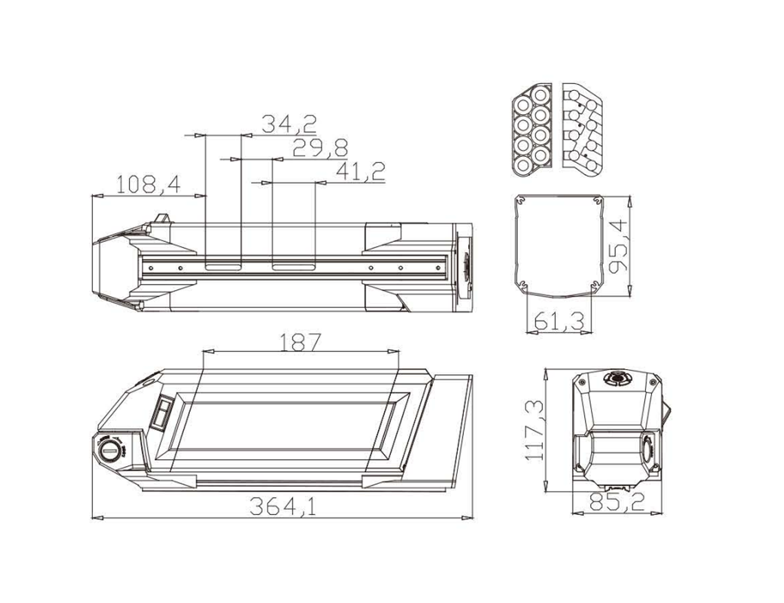 Ocean No.1 E-bike battery-Size