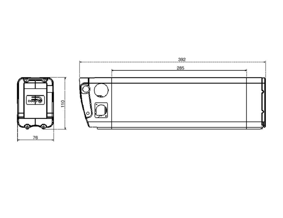 Silver fish E-bike battery-Size