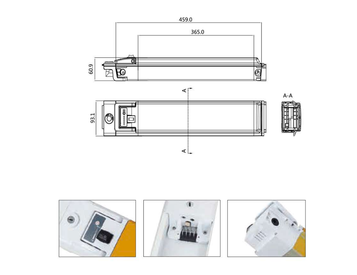 Tiangong No.1 E-bike battery-Size