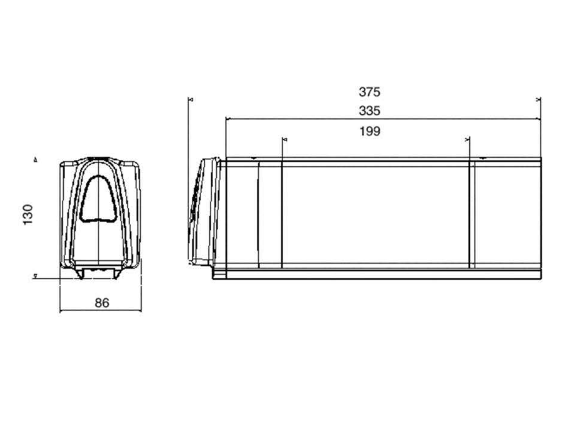 Yide E-bike lithium battery-Size