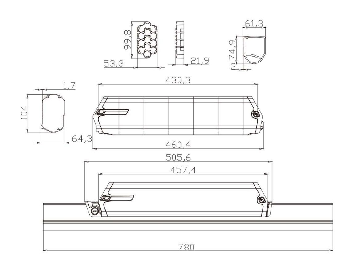 Fengtian No.2 E-bike battery-Size