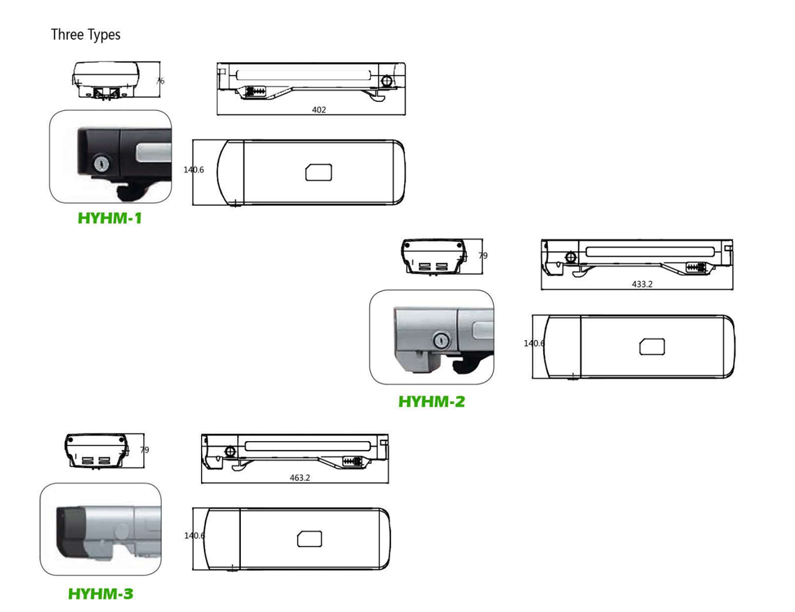 Hippocampus E-bike battery-Size