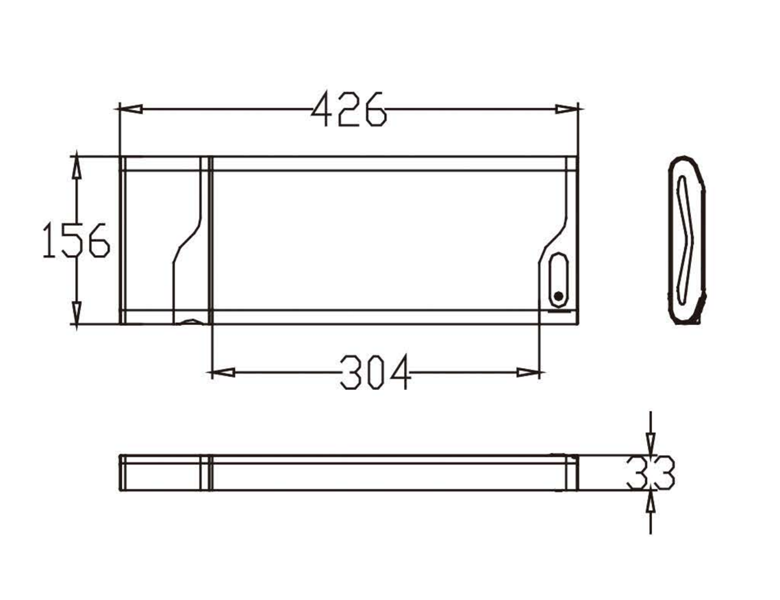 Shanshan ultra thin E-bike battery-Size