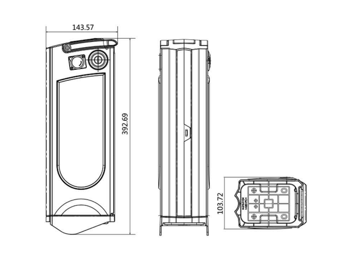 Xinhaiyin E-bike battery-Size