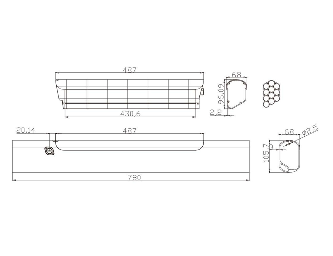 Nanyang No.4 E-bike battery-Size